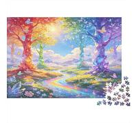 Fantasy Rainbow Forest 1000 Piece Jigsaw Puzzle Paper for Adults Fairy Tale Nature Scene Enhance Focus Home Relaxation 70x50cm/1000pcs