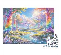 Fantasy Rainbow Forest Jigsaw Puzzle for Adults 1000 Piece Jigsaw Puzzle Paper Nature Scene Focus Home Decor Gift Relaxing Family Activity 70x50cm/1000pcs