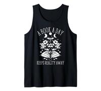 Fantasy Reader Book Dragon A Book a Day Keeps Reality Away Tank Top