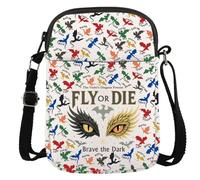 Fantasy Reader Gift Dragon Rider Fans Gift Fly Or Die Brave The Dark Crossbody Bag for Book Lovers, Brave the Dark Cr
