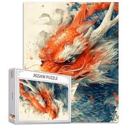 Fantasy Red Dragon 1000 Jigsaw Puzzles for Adults Suitable for Family Games,Mystical Dragon 1000 Piece Puzzle Art Magical Artwork Loong Series