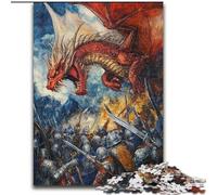 Fantasy Red Dragon Jigsaw Puzzles for Adults 1000 Piece Puzzle, Pattern Assembly Fun at Home Activities, Birthday Present,Travel Gifts (26x38cm)