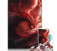 Fantasy Red Dragon Jigsaw Puzzles for Adults Teenagers Jigsaws Puzzle,Help The Brain Exercise Addictive Toys to Cultivate Patience Suitable for Couples (38x26cm)