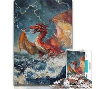 Fantasy Red Dragon Jigsaws Puzzles 1000 Pieces for Teenagers Gifts,Educational Games Wall Decoration Unique Birthday And Xmas Gifts (38x26cm)