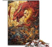 Fantasy Red Dragon Puzzles for Adults Teens 1000pc Puzzle, Challenging Game And Family Play Artists Collection, Fine Art for Age 14 Years Up (50x75cm)