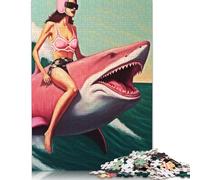 Fantasy Ride Shark Jigsaw Puzzles Puzzles for Adults Kids. 1000 Pieces Great Gifts Challenge Toy Educational Game Home Decoration for Educational Games Gifts 1000pcs (75x50cm)