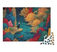 Fantasy River Landscape 1000pcs Jigsaw Puzzle for Adults 14+, Eco-Friendly Recycled Cardboard, Colorful Coral Landscape, Leisure Activity, Stress Relief Entertainment, Idea 70x50cm/1000pc