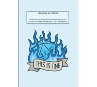 Fantasy Roleplaying Game Campaign Notebook Blue D20 Flames This Is Fine Cover A5: RPG Journal for Tabletop Adventures | 90 College Ruled Pages & 30 Grid Pages | For Players & Game Masters