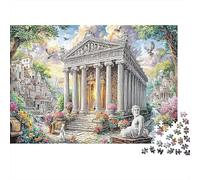 Fantasy Rose 1000 Pcs Recycled Cardboard Ancient Temple Jigsaw Puzzle Kit Family Lovers Ultra Difficult for Travel Gift for Family 52x38cm/1000pcs