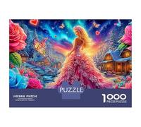 Fantasy Rose Queen Jigsaws Suitable for Decompression And Wall Decor 1000 Piece Puzzle Dancer in Cosmic Rose Garden Challenge Toy Gifts for Adults And Kids 52x38cm/1000pcs