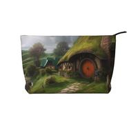 Fantasy Rural Prints Corduroy Makeup Bag for Women Girls, Spacious Travel Cosmetic Organiser for Make-up, Toiletries & Essentials