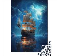 Fantasy Sailing Ship 1000-Piece Puzzle for Adults, 70x50cm/1000pcs; for A Quiet Evening Project at Home; Smooth White Card with Reduced Dust