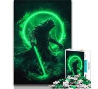 Fantasy Samurai Ninja Puzzles for Teenagers Teens 1000pc Puzzle,Stress Reliever Staycation Kill Time with Matching Poster And Trivia Sheet (38x26cm)