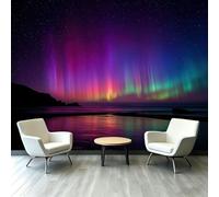 Fantasy Scenery Wall Murals 150 x 105 cm, Aurora Starry Sky Mural Removable Wall Covering Fabric, Large Photo Wallpaper for Living Room Bedroom Kitchen Bathroom Office Kids