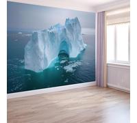 Fantasy Scenery Wallpaper, Polar Regions Glaciers Murals 400 X 280 Cm Premium Non-Woven Wallpaper for Adults Kids Bedroom Living Room Lounge Tv Backdrop On Trend Print Murals Grey