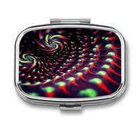 Fantasy Sci-Fi Dizziness Pill Box Medicine Pill Organizer Small Pill Case Travel Pill Container Portable Pill Case for Pocket 2 Compartment Pill Holder Pill Boxes for Travel