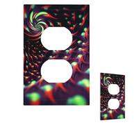 Fantasy Sci-Fi Dizziness Wall Plate Cover Modern Decorative 1 Gang Light Switch Cover Unbreakable Receptacle Outlet Covers For Living Room Bedroom Home Decor Duplex