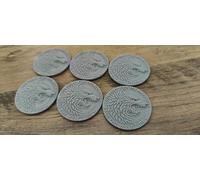 Fantasy/Sci Fi Gaming Objectives with Black Wolf design, Set of 6, Wargame Accessories