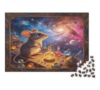 Fantasy Science Mouse 1000 Piece Jigsaw Puzzle Paper for Adults Magic Laboratory Scene Puzzle Game for Family Relaxation Home Decor Gift 52x38cm/1000pcs