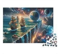Fantasy Sea Adventure 1000 Pieces Puzzle ForAdults Kids Colorful Planet Edge Ships Wall Decoration Educational Game for Men And Women Challenging Jigsaw Jigsaw Puzzles for Adults 70x50cm/1000pcs