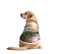 Fantasy sea View Dog Shirt Vest Dog Clothes- Breathable Cooling for Big Dogs, Sun Protection Comfort Wear for Golden Retriever, Husky, Alaska Outdoor Activities 4X-Large
