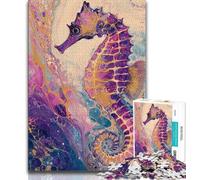Fantasy Seahorse Jigsaws Puzzles 1000 Pieces for Teenagers Gifts,Challenging Game And Family Play Wall Decoration Unique Birthday And Xmas Gifts 38x26cm