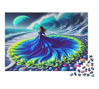 Fantasy Seaside Goddess Jigsaw Puzzle for Adults 1000 Piece Jigsaw Puzzle Paper Puzzle Game Ocean Art Relaxation Focus Home Decor 52x38cm/1000pcs