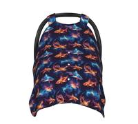 Fantasy Shark Print Baby Car Seat Covers, Breathable Nursing Cover Breastfeeding Cover, Stroller Covers, Multi-use Infant Carseat Canopy, Baby Boys Girls Newborn Essentials