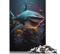 Fantasy Shark Puzzles Jigsaw Puzzle 500 Pieces for Adults Creative Jigsaw Puzzles Difficult Puzzle Challenging Game Gift Toys Teens Family Puzzles 500pcs (52x38cm)