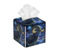 Fantasy Sheep Cosmic Space Tissue Box Cover Square Waterproof PVC Tissue Holder Leather Facial Paper Organizer Dispenser for Home Office Bathroom Car Tabletop Nightstand Vanity
