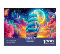 Fantasy Ship Voyage 1000 Puzzles Adults Puzzle Kids Age Gifts Puzzle Game Difficult Impossible Decompression 52x38cm/1000pcs