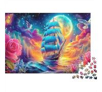 Fantasy Ship Voyage Puzzles 1000 Piece for Adults Jigsaw Puzzles Game for The Whole 38x26cm