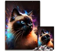 Fantasy Siamese Cat 1000 Piece Jigsaw Puzzles for Adults Jigsaw Puzzles Creative Family Game & Home Decor, for Teenagers 26X38CM/10.23x14.96inch