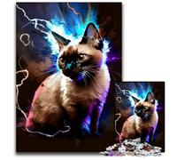 Fantasy Siamese Cat Puzzle 1000 Pieces Jigsaw Jigsaw Puzzles Interactive Family Game, Ideal, Family Activity Game 50x75CM/19.68x29.52inch