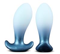 Fantasy Silicone Butt Plug with T-Base for Anal Training and Stretching Adult Toy (L,Blue)