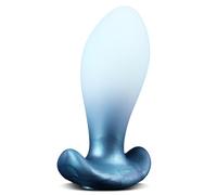 Fantasy Silicone Butt Plug with T-Base for Anal Training and Stretching Adult Toy (S,Blue)