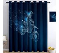 Fantasy Simple Motorcycle Jumping Blackout Curtains For Bedroom 3D Print Thermal Insulated Noise Reducting Eyelet Curtain Drapes 2 Panels For Living Room Kids Room Curtains Multicolor W52 X L63 Inch