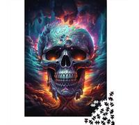 Fantasy Skull Jigsaw Puzzle for Adults 1000 Piece Jigsaw Puzzle Paper Magic Flame Scene Puzzle Game for Family Home Decor Gift 38x26cm/1000pcs