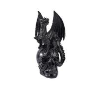 Fantasy Skull Sculpture Resin Tabletop Decor 6.7 Inch Winged Design for Cabinet Shelf Gothic Room Styling Skeleton Figurine Skull Statue Gothic Home Accent Shelf Piece Halloween Display