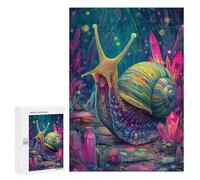 Fantasy Snail in Crystal Forest Puzzle 1000 Teile Schwer Puzzle Spielzeug Lernspiel Impossible Herausforderungsspielzeug Für Erwachsene Kinder 300 PCS
