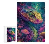 Fantasy Snake in Mushroom Forest Puzzle 1000 Teile Schwer Puzzle Spielzeug Lernspiel Impossible Herausforderungsspielzeug Für Erwachsene Kinder 300 PCS