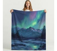 Fantasy Sofa Throw Microfiber Warm Cosy Bedding Soft Multicolor Nature Scenery Aurora Couch Blanket Machine Washable No Shedding for Students Teens Gamers 27in × 40in (70cm × 100cm)