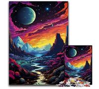 Fantasy Space Colorful Psychedelic Landscape Jigsaw Puzzle 1000 Pieces Puzzles for Adults Challenging Brain Teaser Relaxing Toy for Teenagers 1000 PCS(75x50cm)