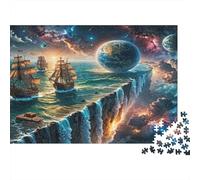 Fantasy Space Sailing Colourful Space Ocean Ships 1000 Pieces Jigsaw for Adults Beautifully Illustrated Challenging Home Activity 38x26cm/1000pcs