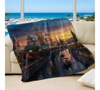 Fantasy St. Basil Onion Dome Printed Flannel Blanket, Super Soft Cozy Sleep Throw for Kids and Adults Couch & Bed Blanket (03,130x150cm)