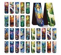 Fantasy Stained Glass Magnetic Bookmarks - Wxiben 30 Pcs Dark Romance Bookmarks Magnets for Reader Romantasy Inspired Book Mark Magnetic Page Clips Gift for Women Book Lovers Students Teacher Bookish