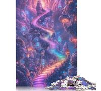 Fantasy Stairway to Sky Jigsaw Puzzles Puzzles for Adults Kids. 1000 Pieces Impossible Challenge Toy Educational Game Home Decoration for Educational Games Gifts 1000pcs (38x26cm)