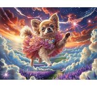 Fantasy Starry Sky Corgi 300-piece Jigsaw Puzzle Set Wildlife For Adults Teens 14+ Logic Skill Indoor Game Family Game Night Summer Durable Material 300 PCS