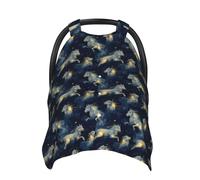 Fantasy Starry Sky Wolf Print Baby Car Seat Covers, Breathable Nursing Cover Breastfeeding Cover, Stroller Covers, Multi-use Infant Carseat Canopy, Baby Boys Girls Newborn Essentials