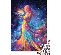 Fantasy Starry Woman Jigsaw Puzzle for Adults 1000 Piece Jigsaw Puzzle Colorful Dress Puzzle Game for Family Relaxation Home Decor 70x50cm/1000pcs